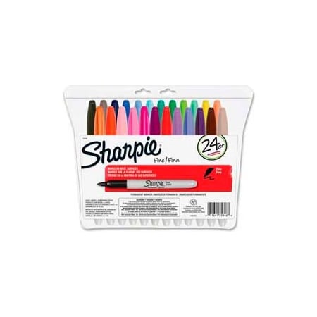 Sanford Sharpie Permanent Marker, Fine, Assorted Ink, 24/Set 75846